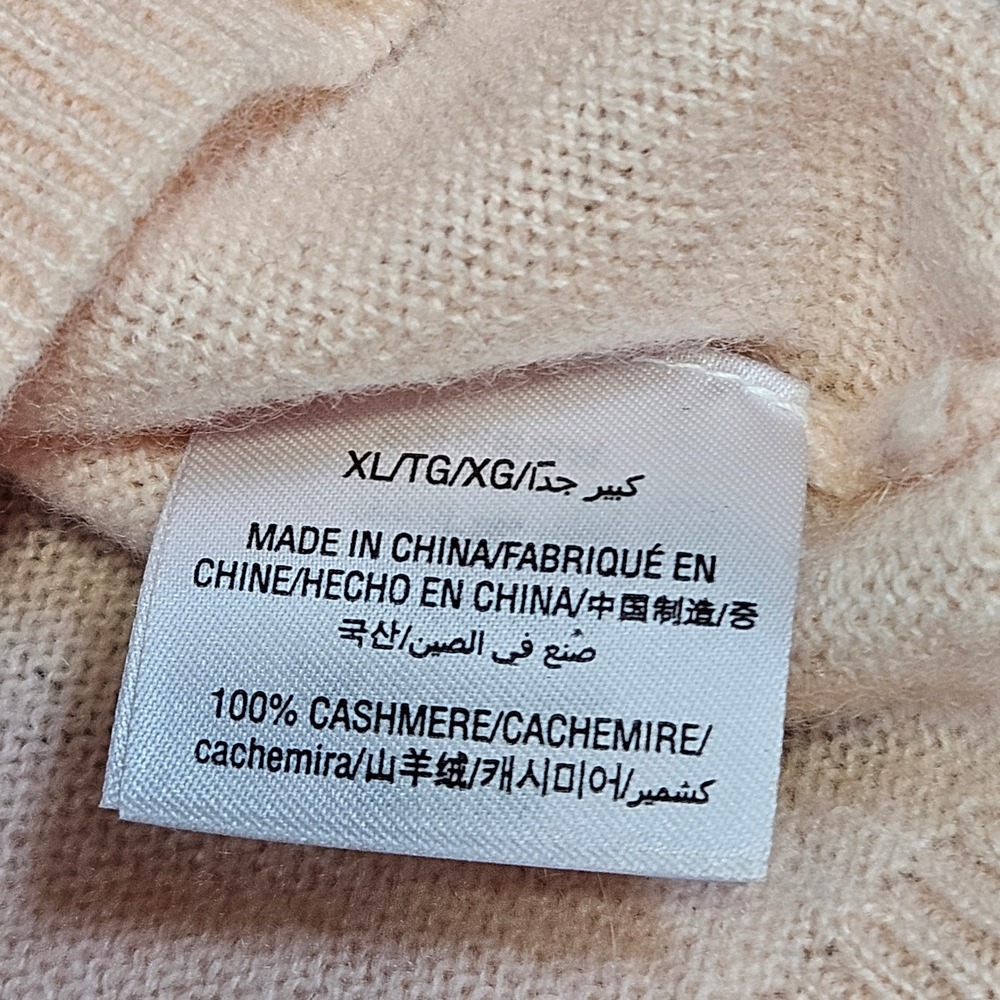 Charter Club Luxury Cashmere Sweater Womens XL Peach Pink Crewneck Knit Pullover - Picture 3 of 8